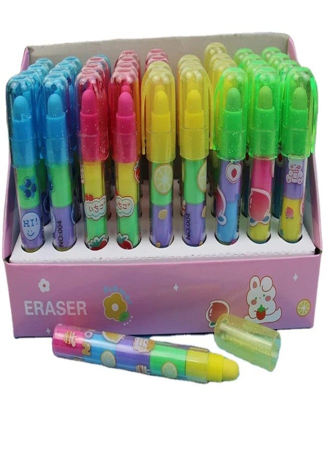 LA BELLEZA 4 Pcs Cartoon Stacking Erasers - Fun Pen Type Fancy Erasers for Kids, Non-Toxic, Perfect for Gifts & School Supplies - Image 1